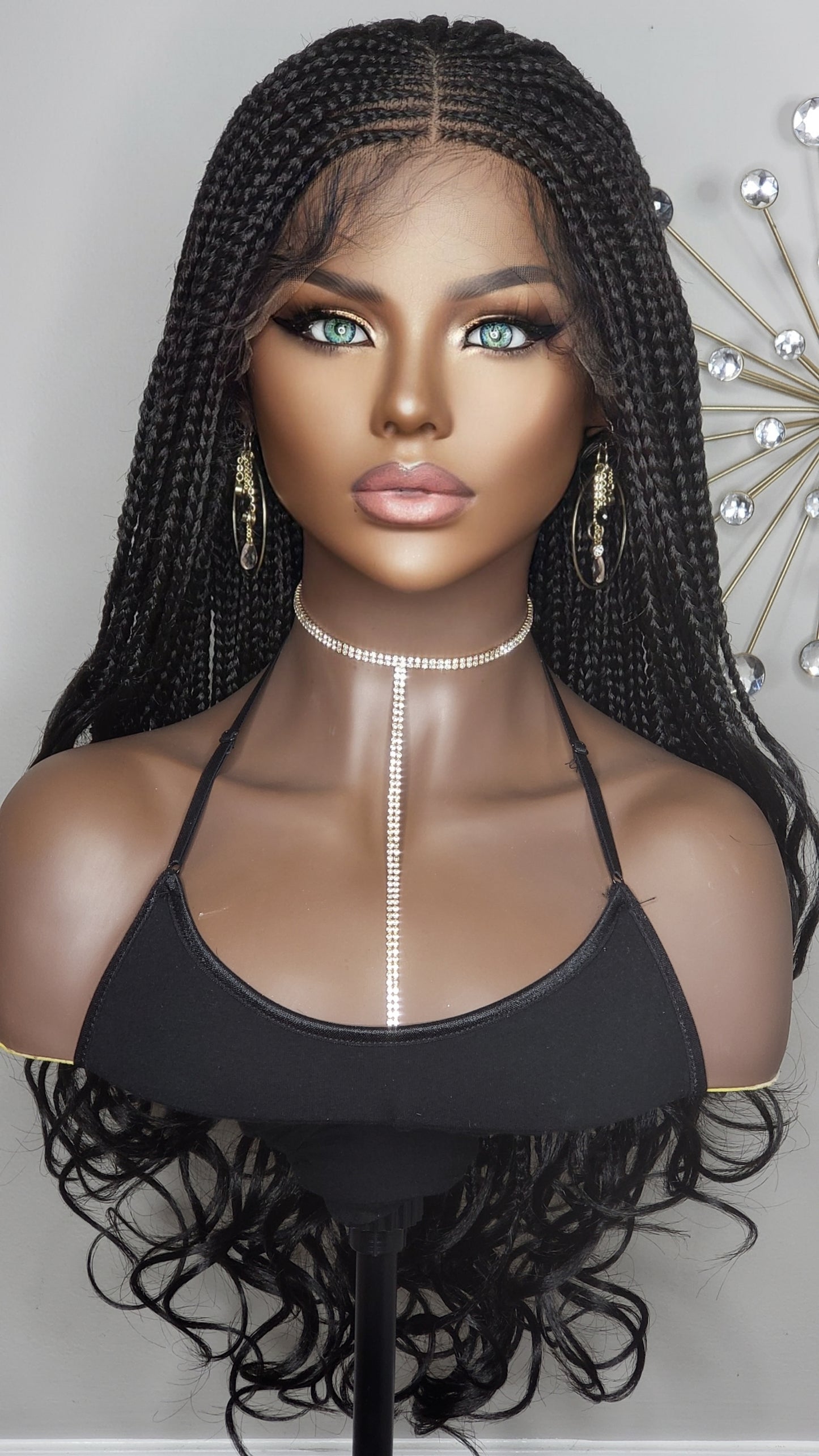 Middle Part French Curl Box Braids 26"