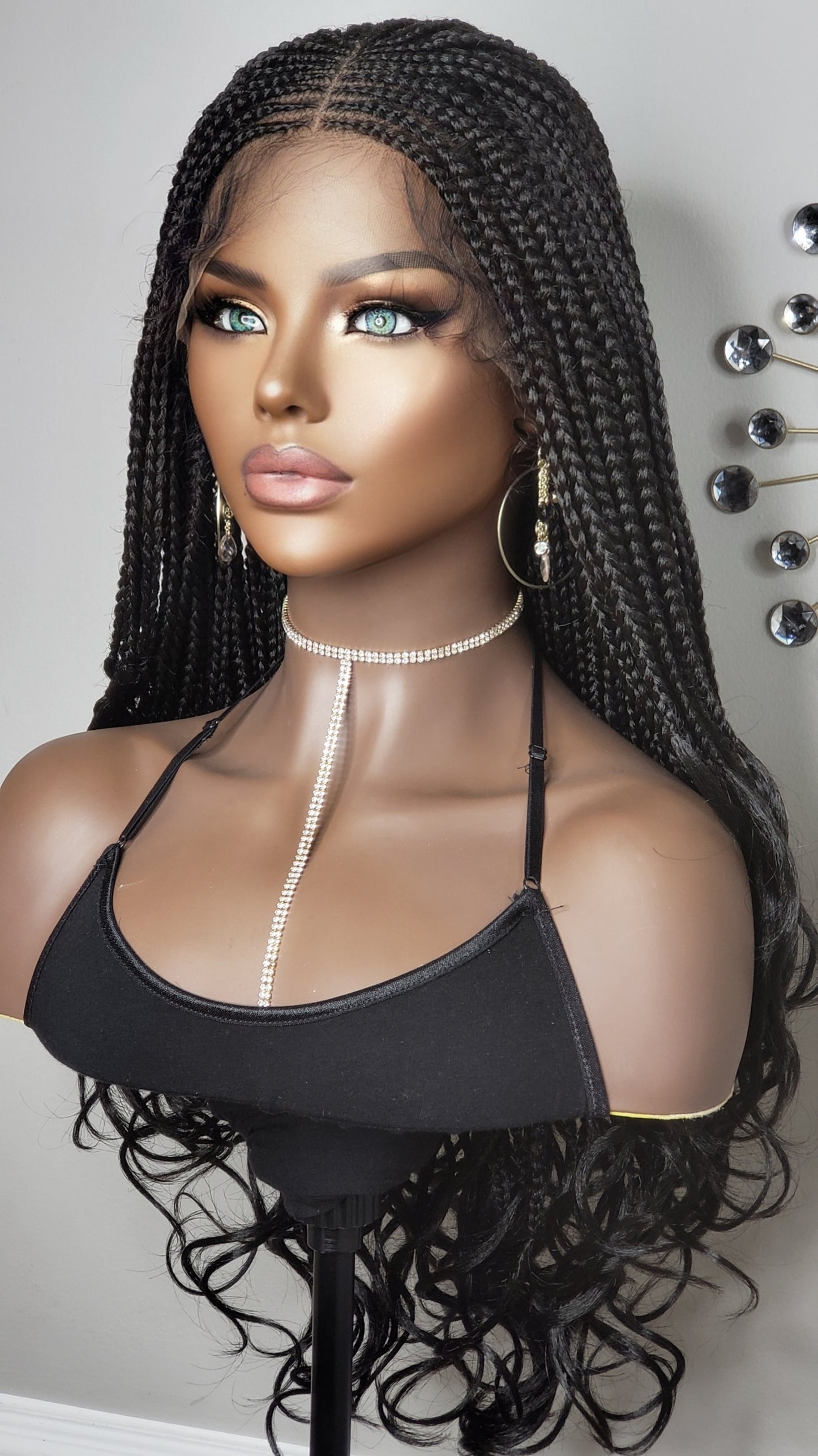 Middle Part French Curl Box Braids 26"