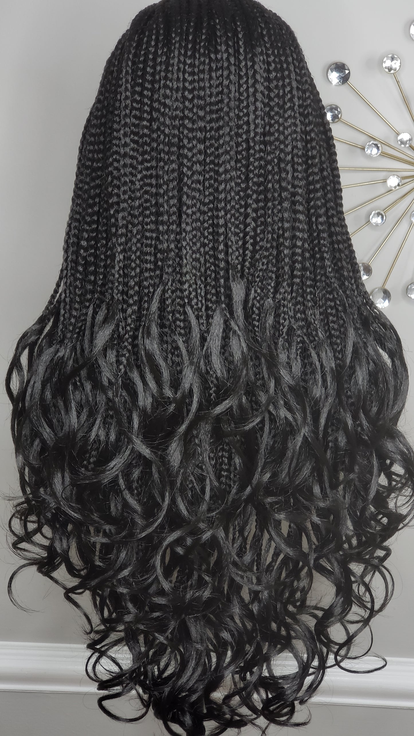 Middle Part French Curl Box Braids 26"