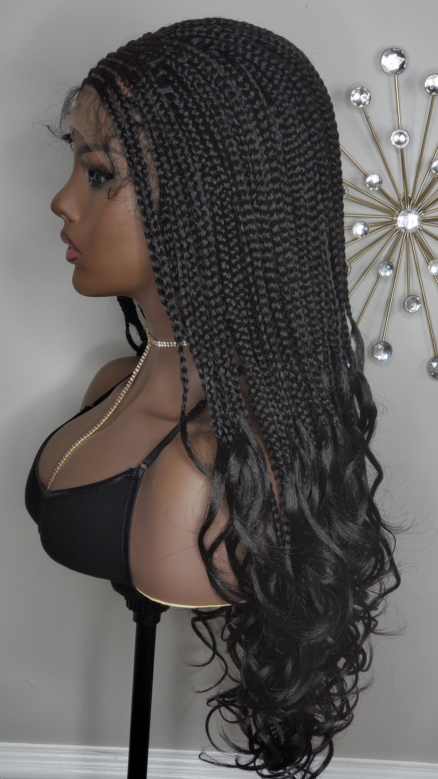 Middle Part French Curl Box Braids 26"