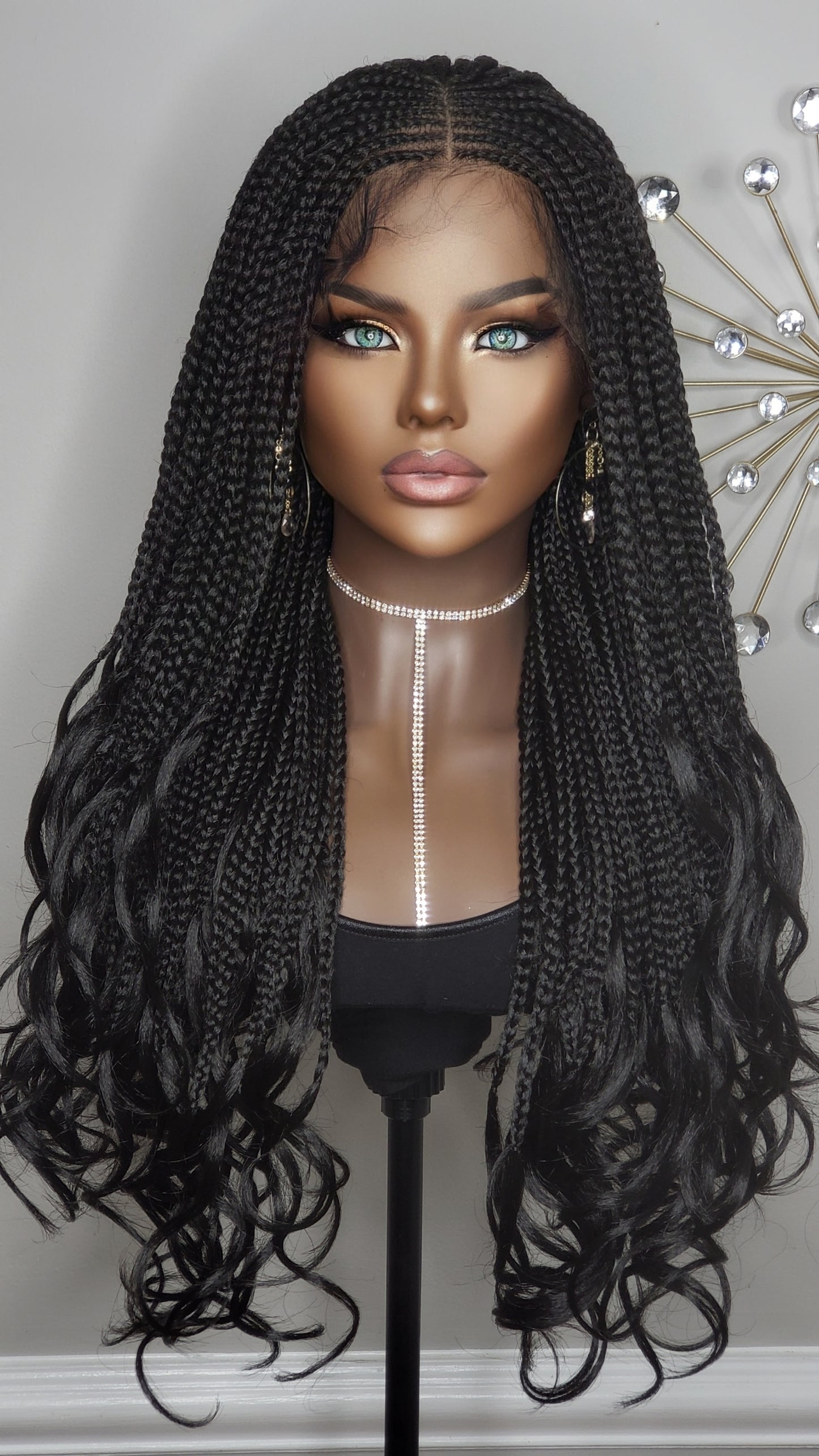 Middle Part French Curl Box Braids 26"