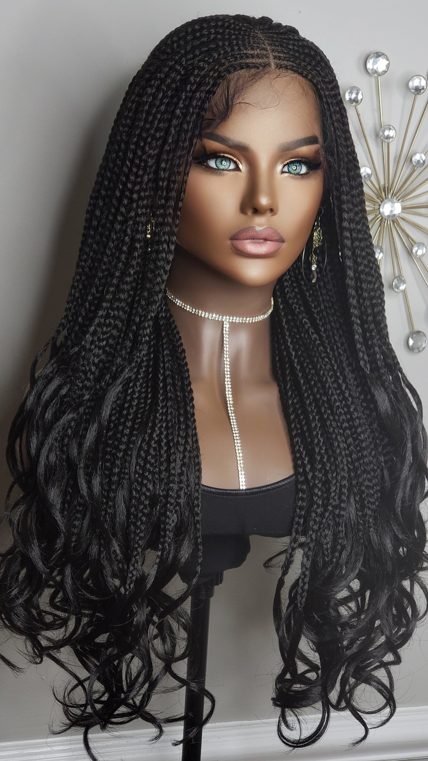 Middle Part French Curl Box Braids 26"