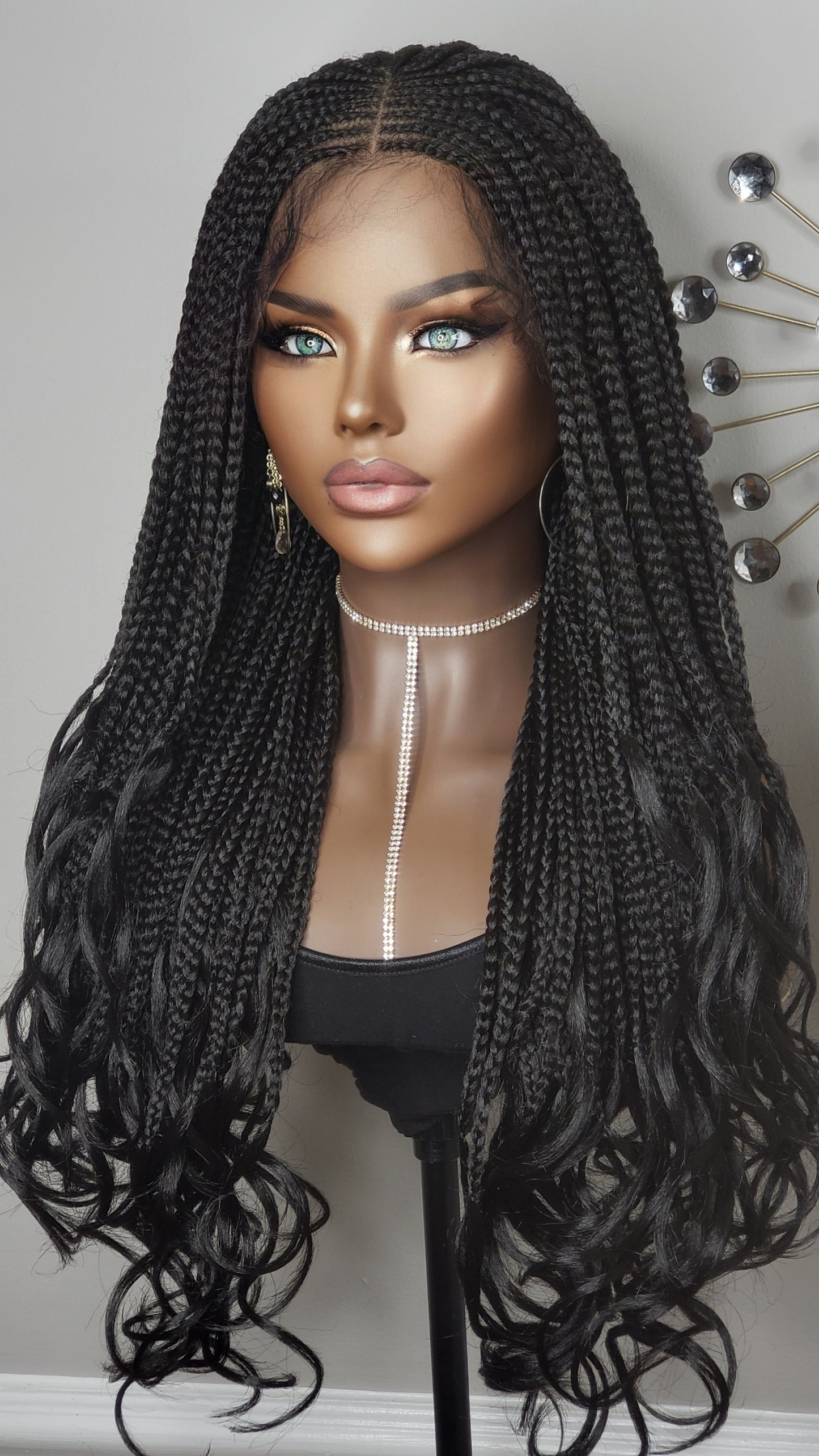 Middle Part French Curl Box Braids 26"