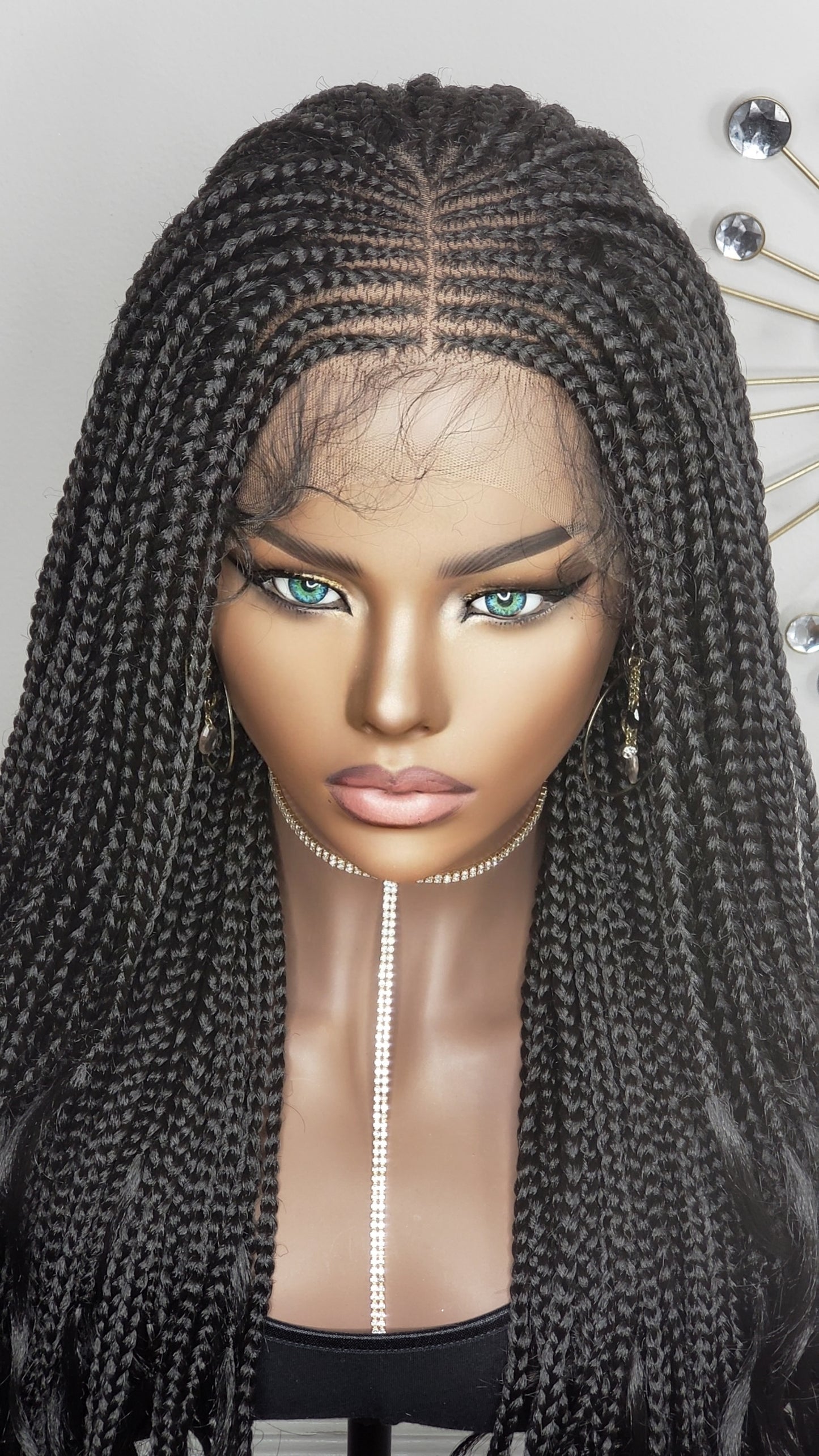 Middle Part French Curl Box Braids 26"