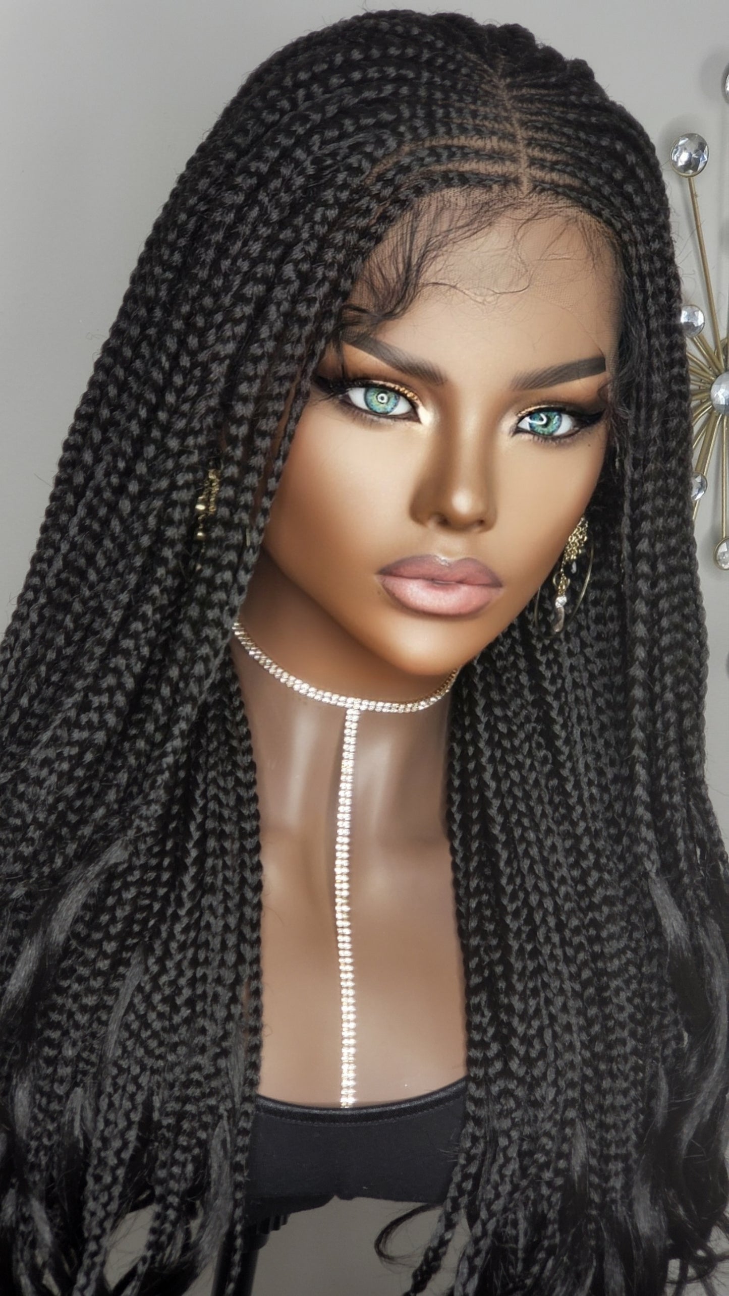 Middle Part French Curl Box Braids 26"