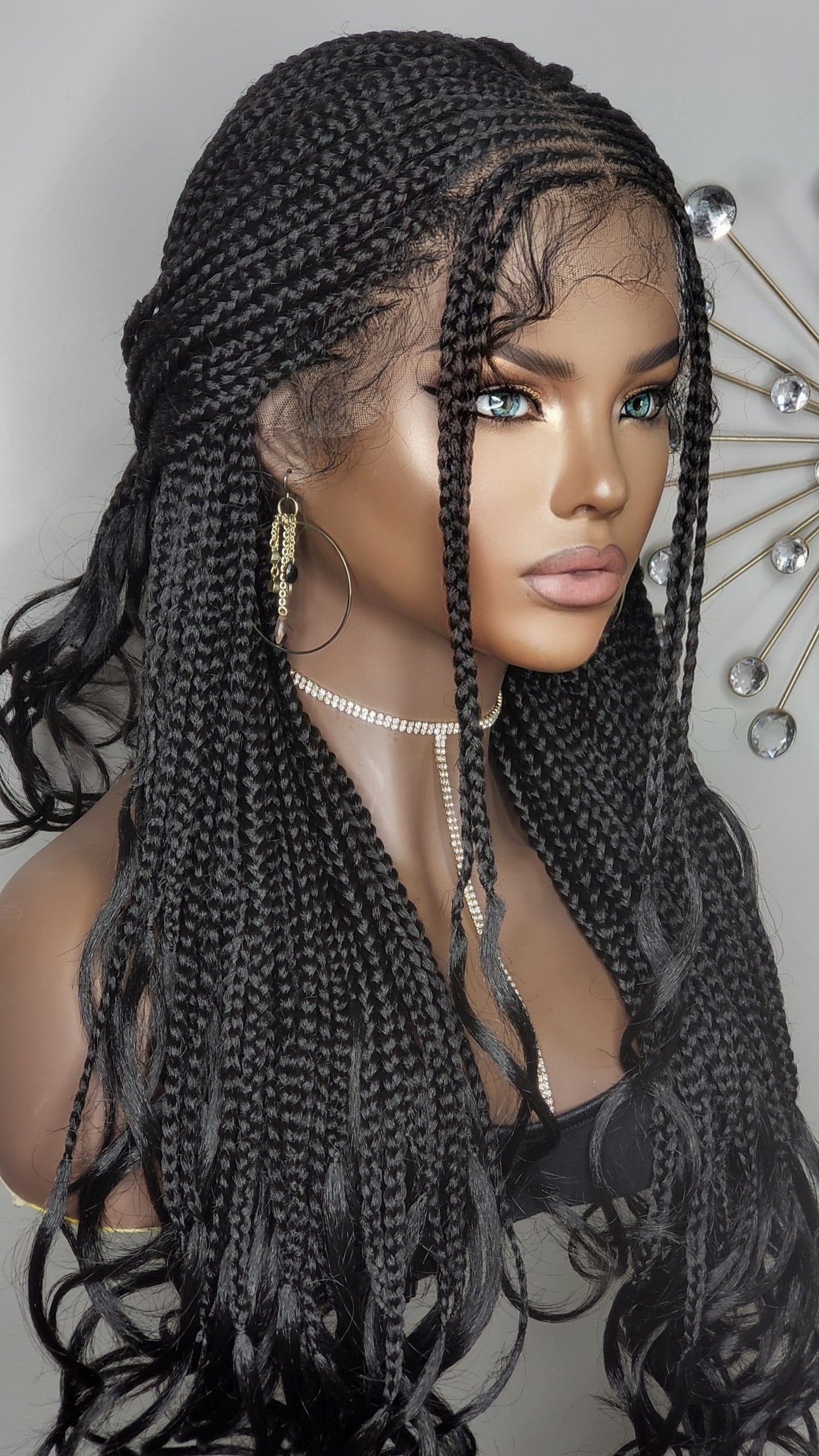 Middle Part French Curl Box Braids 26"