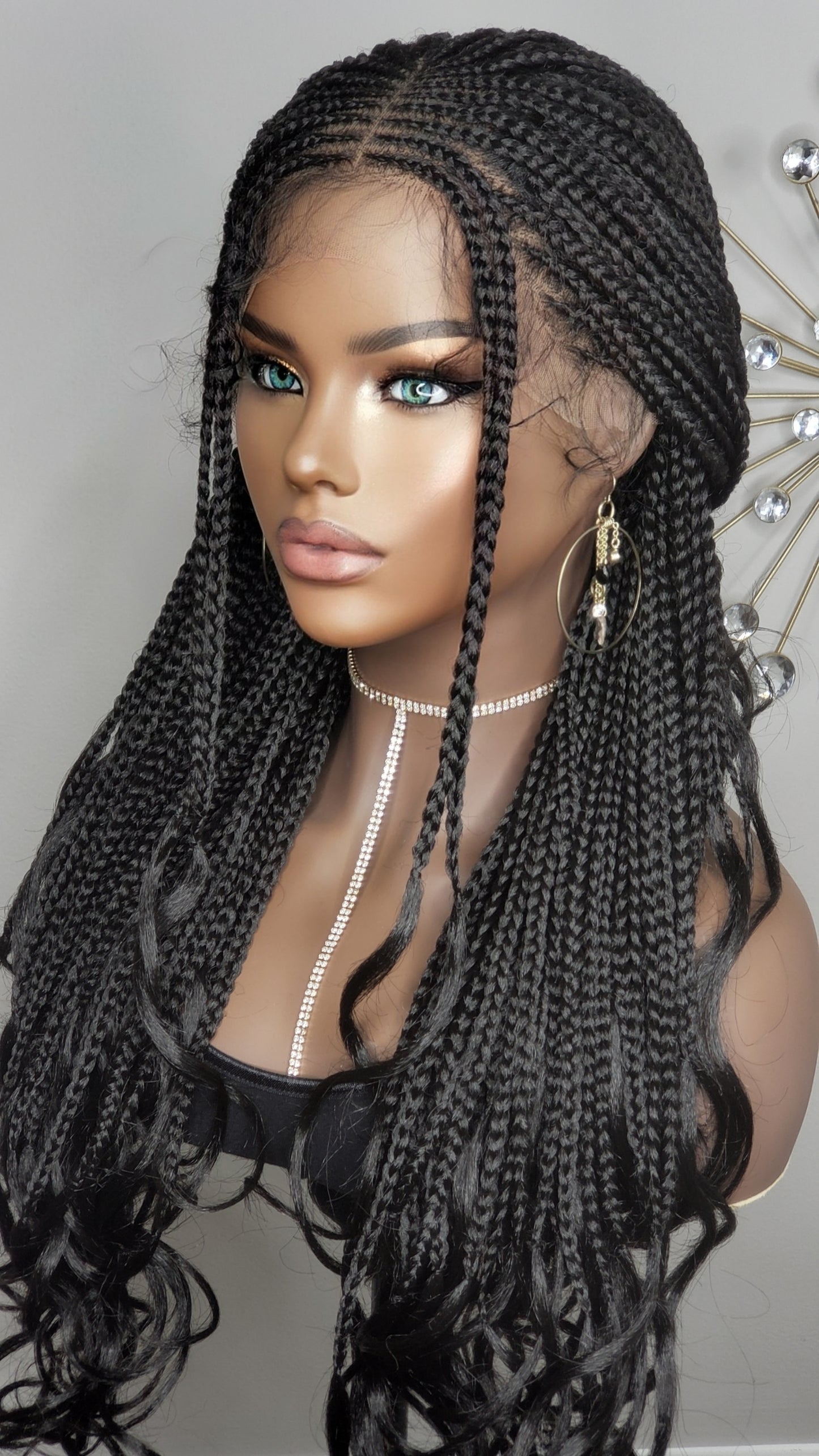 Middle Part French Curl Box Braids 26"