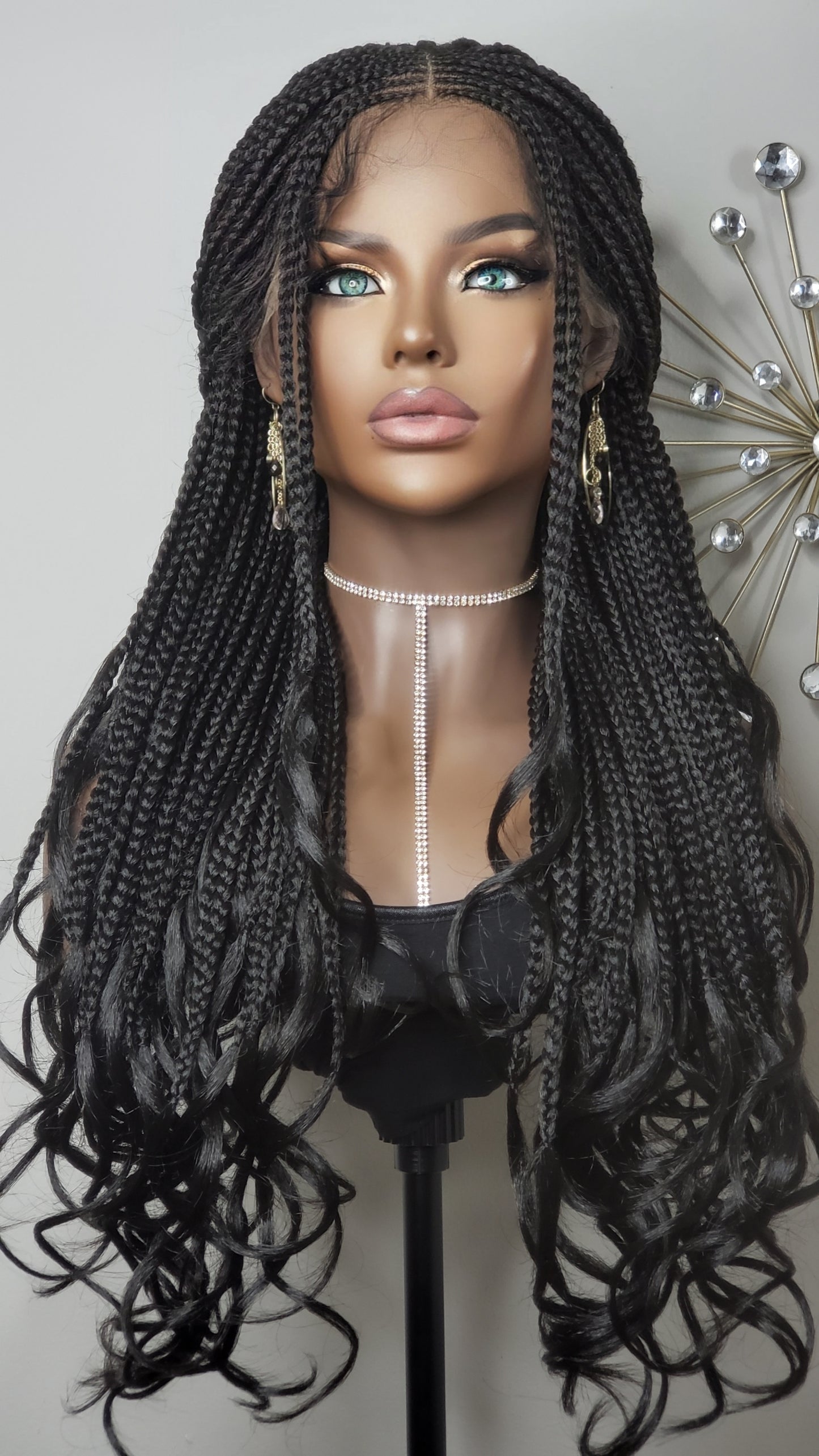 Middle Part French Curl Box Braids 26"