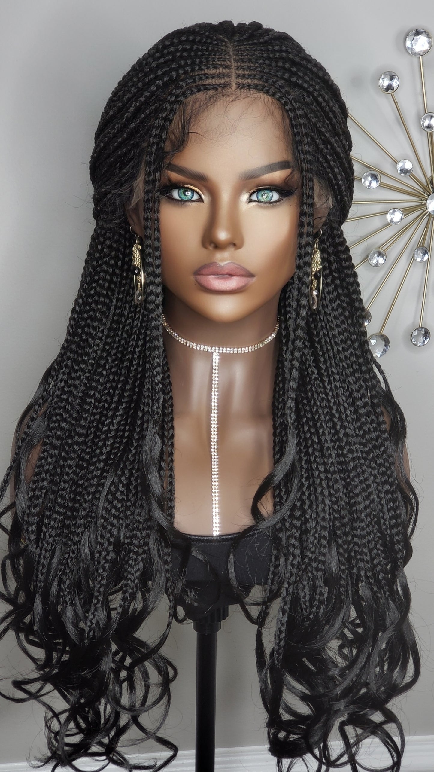 Middle Part French Curl Box Braids 26"