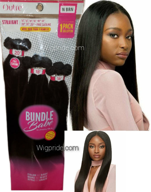 Outre Bundle Babe 100% Unprocessed Human Hair Weave – Straight