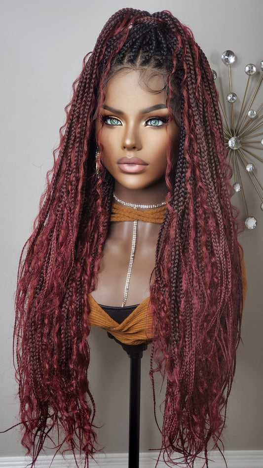 Mermaid Box Braid 30" Burg