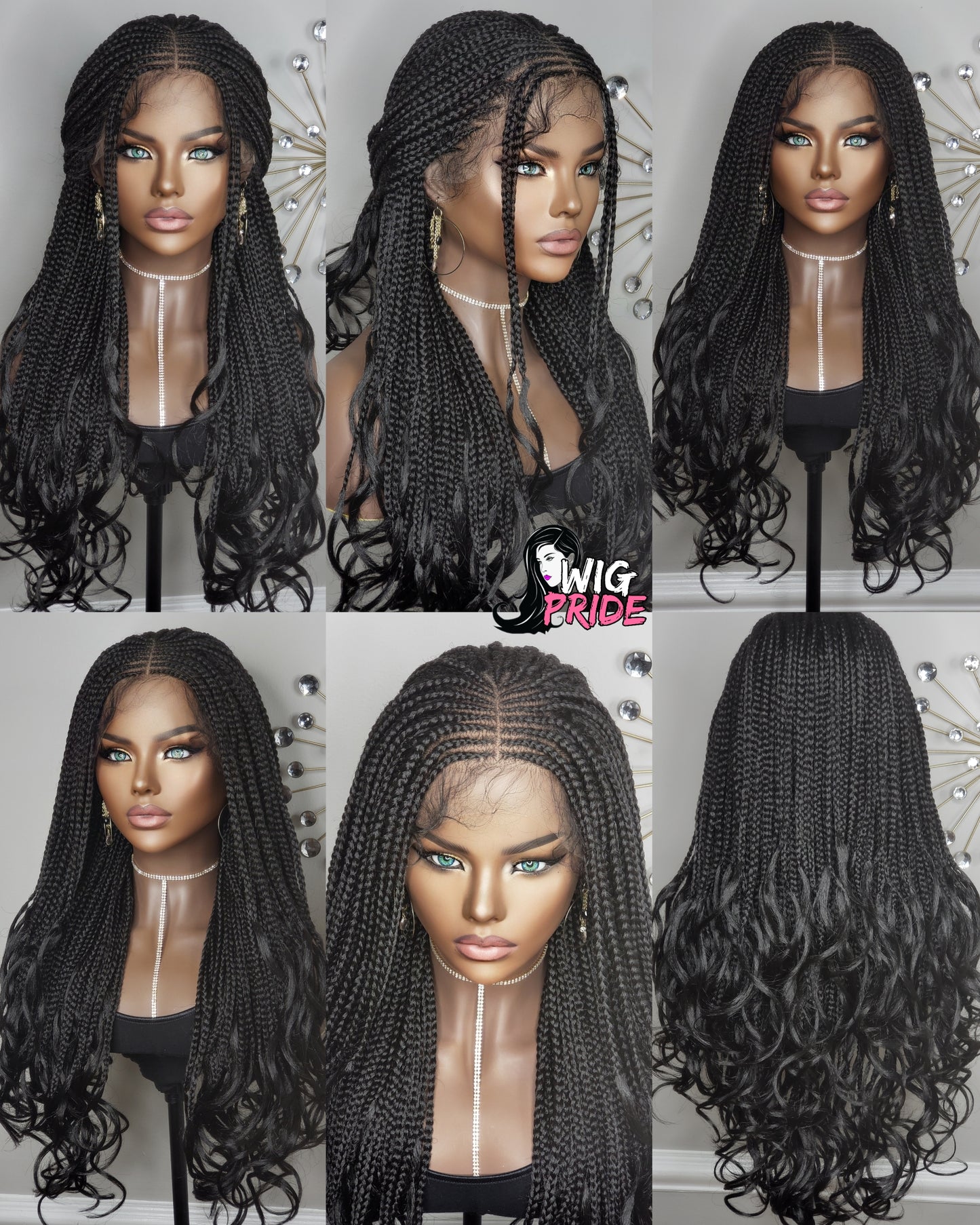 Middle Part French Curl Box Braids 26"